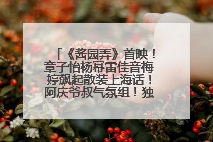 《酱园弄》首映！章子怡杨幂雷佳音梅婷飙起散装上海话！阿庆爷叔气氛组！独独没见他……