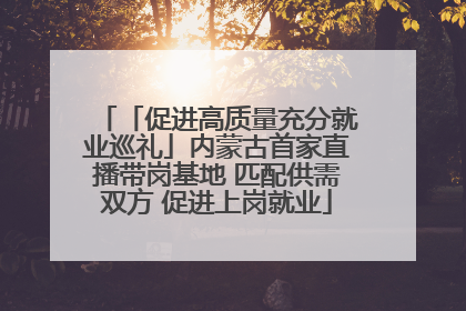 「促进高质量充分就业巡礼」内蒙古首家直播带岗基地 匹配供需双方 促进上岗就业