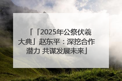 「2025年公祭伏羲大典」赵东平：深挖合作潜力 共谋发展未来