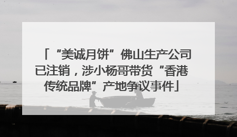 “美诚月饼”佛山生产公司已注销，涉小杨哥带货“香港传统品牌”产地争议事件