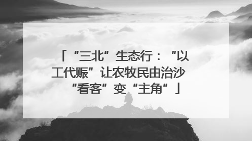“三北”生态行：“以工代赈”让农牧民由治沙“看客”变“主角”