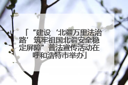 “建设‘北疆万里法治路’筑牢祖国北疆安全稳定屏障”普法宣传活动在呼和浩特市举办