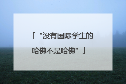 “没有国际学生的哈佛不是哈佛”