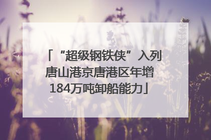 “超级钢铁侠”入列 唐山港京唐港区年增184万吨卸船能力