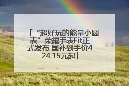 “超好玩的能量小圆表”荣耀手表Fit正式发布 国补到手价424.15元起
