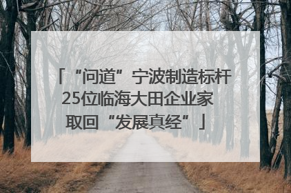 “问道”宁波制造标杆 25位临海大田企业家取回“发展真经”