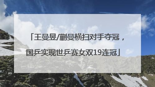 王曼昱/蒯曼横扫对手夺冠，国乒实现世乒赛女双19连冠