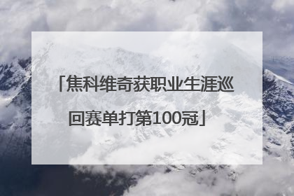 焦科维奇获职业生涯巡回赛单打第100冠