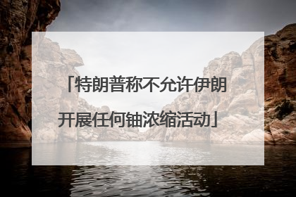特朗普称不允许伊朗开展任何铀浓缩活动