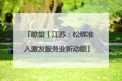 瞭望丨江苏：松绑准入激发服务业新动能