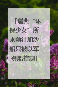 瑞典“环保少女”所乘前往加沙船只被以军登船控制