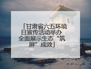 甘肃省六五环境日宣传活动举办 全面展示生态“筑屏”成效