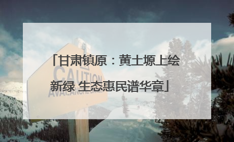 甘肃镇原：黄土塬上绘新绿 生态惠民谱华章