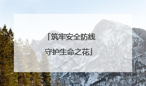 筑牢安全防线 守护生命之花