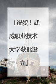 祝贺！武威职业技术大学获批设立