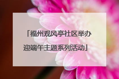 福州观风亭社区举办迎端午主题系列活动