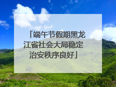 端午节假期黑龙江省社会大局稳定治安秩序良好