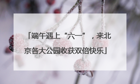 端午遇上“六一”，来北京各大公园收获双倍快乐