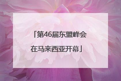 第46届东盟峰会在马来西亚开幕