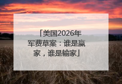 美国2026年军费草案：谁是赢家，谁是输家