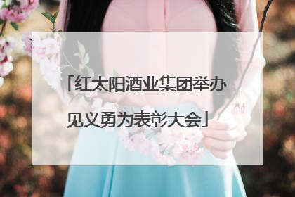 红太阳酒业集团举办见义勇为表彰大会