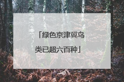 绿色京津冀鸟类已超六百种