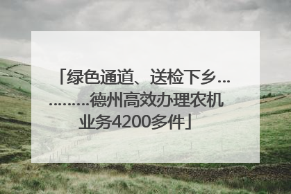 绿色通道、送检下乡…………德州高效办理农机业务4200多件