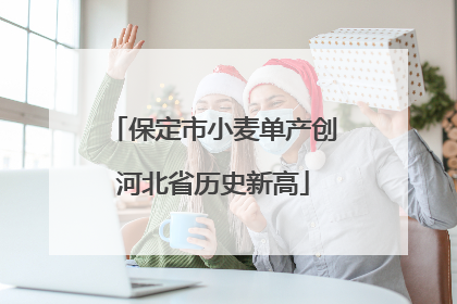 保定市小麦单产创河北省历史新高