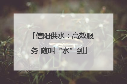 信阳供水：高效服务 随叫“水”到