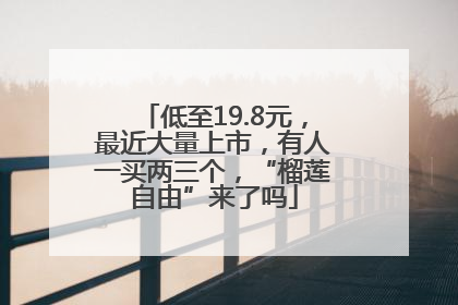 低至19.8元，最近大量上市，有人一买两三个，“榴莲自由”来了吗