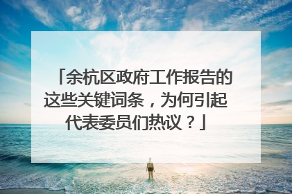余杭区政府工作报告的这些关键词条，为何引起代表委员们热议？