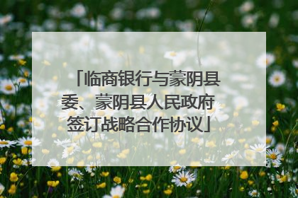 临商银行与蒙阴县委、蒙阴县人民政府签订战略合作协议