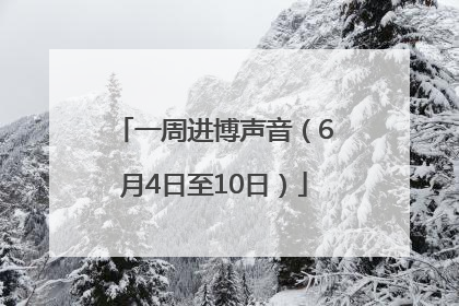 一周进博声音（6月4日至10日）