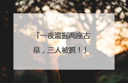 一夜盗掘两座古墓，三人被抓！