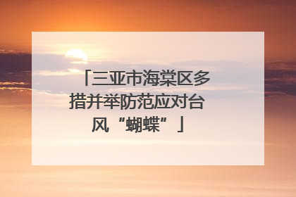 三亚市海棠区多措并举防范应对台风“蝴蝶”