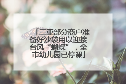 三亚部分商户准备好沙袋用以迎接台风“蝴蝶”，全市幼儿园已停课