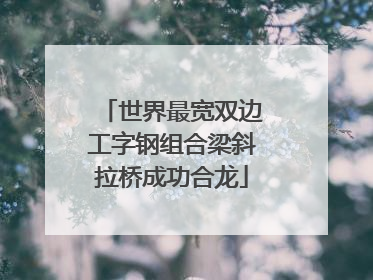 世界最宽双边工字钢组合梁斜拉桥成功合龙