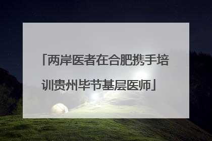 两岸医者在合肥携手培训贵州毕节基层医师