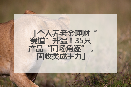 个人养老金理财“赛道”升温！35只产品“同场角逐”，固收类成主力