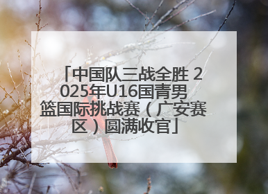 中国队三战全胜 2025年U16国青男篮国际挑战赛（广安赛区）圆满收官