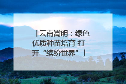 云南嵩明：绿色优质种苗培育 打开“缤纷世界”