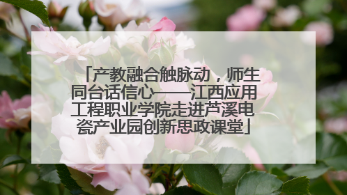 产教融合触脉动，师生同台话信心——江西应用工程职业学院走进芦溪电瓷产业园创新思政课堂