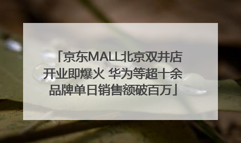 京东MALL北京双井店开业即爆火 华为等超十余品牌单日销售额破百万