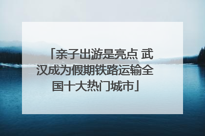 亲子出游是亮点 武汉成为假期铁路运输全国十大热门城市