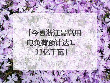 今夏浙江最高用电负荷预计达1.33亿千瓦