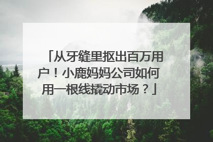 从牙缝里抠出百万用户！小鹿妈妈公司如何用一根线撬动市场？