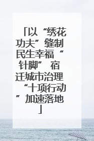 以“绣花功夫”缝制民生幸福“针脚” 宿迁城市治理“十项行动”加速落地
