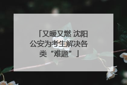 又暖又燃 沈阳公安为考生解决各类“难题”