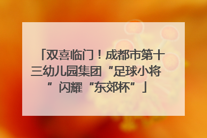 双喜临门！成都市第十三幼儿园集团“足球小将”闪耀“东郊杯”