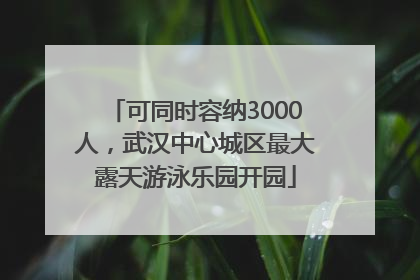 可同时容纳3000人，武汉中心城区最大露天游泳乐园开园